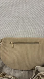 sac style banane en velours cotelé beige – Image 3