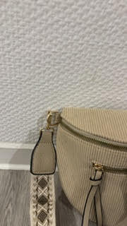 sac style banane en velours cotelé beige – Image 5