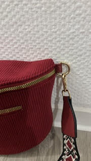 sac style banane en velours côtelé bordeaux – Image 5