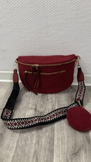 sac style banane en velours côtelé bordeaux