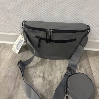 Sac style banane imperméable gris