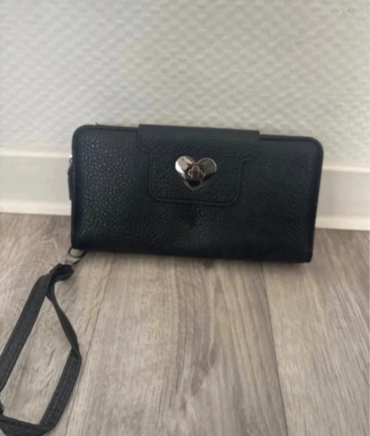 Portefeuille / porte-monnaie noir style vintage