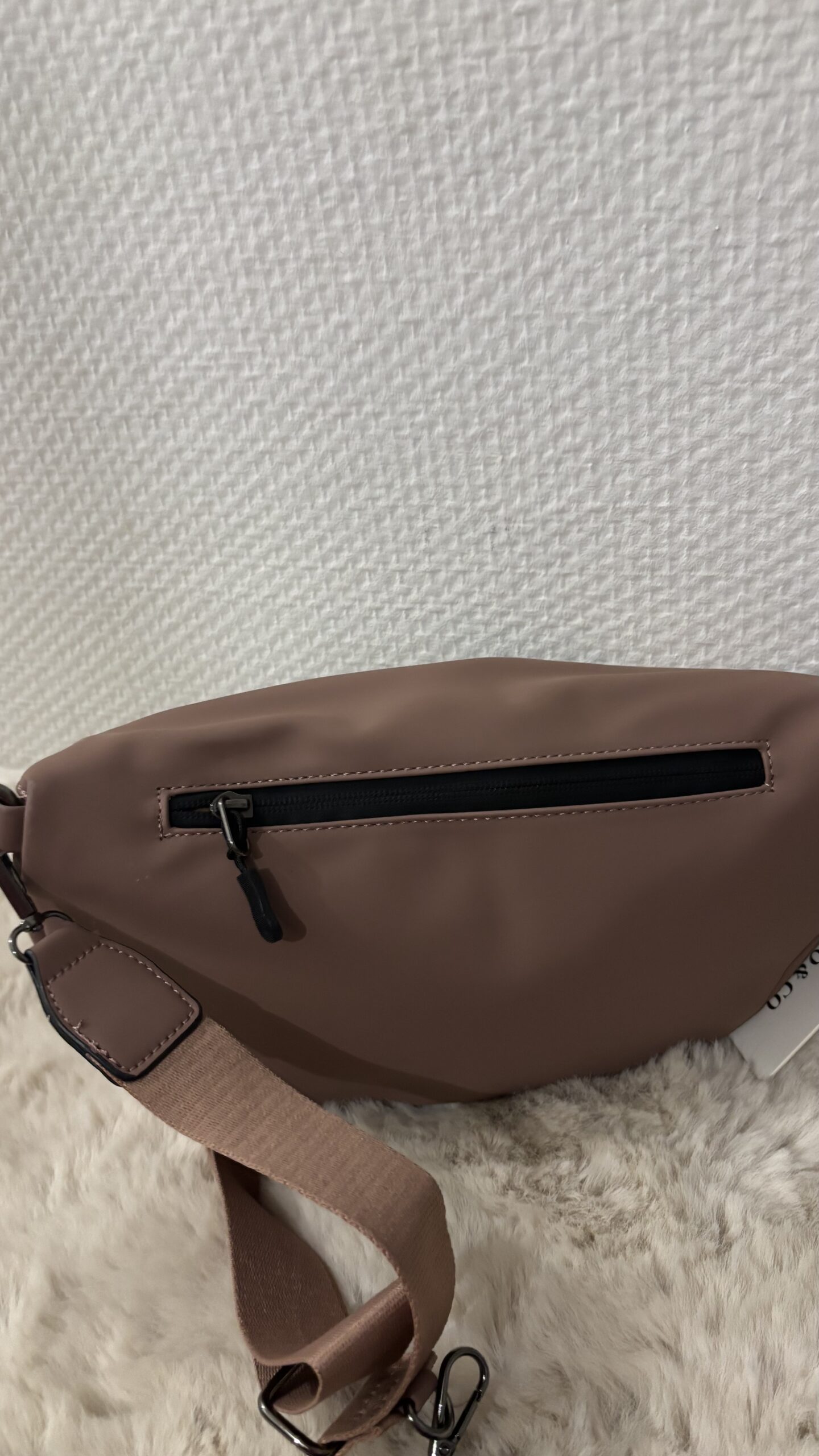Sac style banane imperméable vieux rose – Image 5