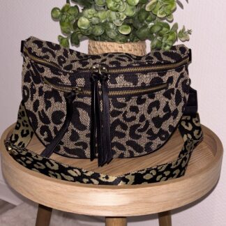 sac style banane imprimé léopard