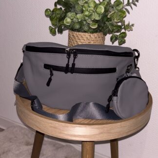 Sac style banane imperméable gris