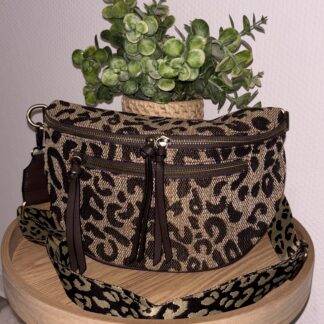 sac style banane imprimé léopard
