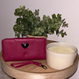 Portefeuille / porte-monnaie fuchsia style vintage